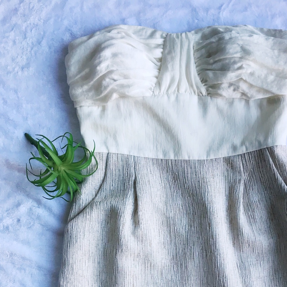 Cremieux Strapless Cream and Beige Dress in Size 4